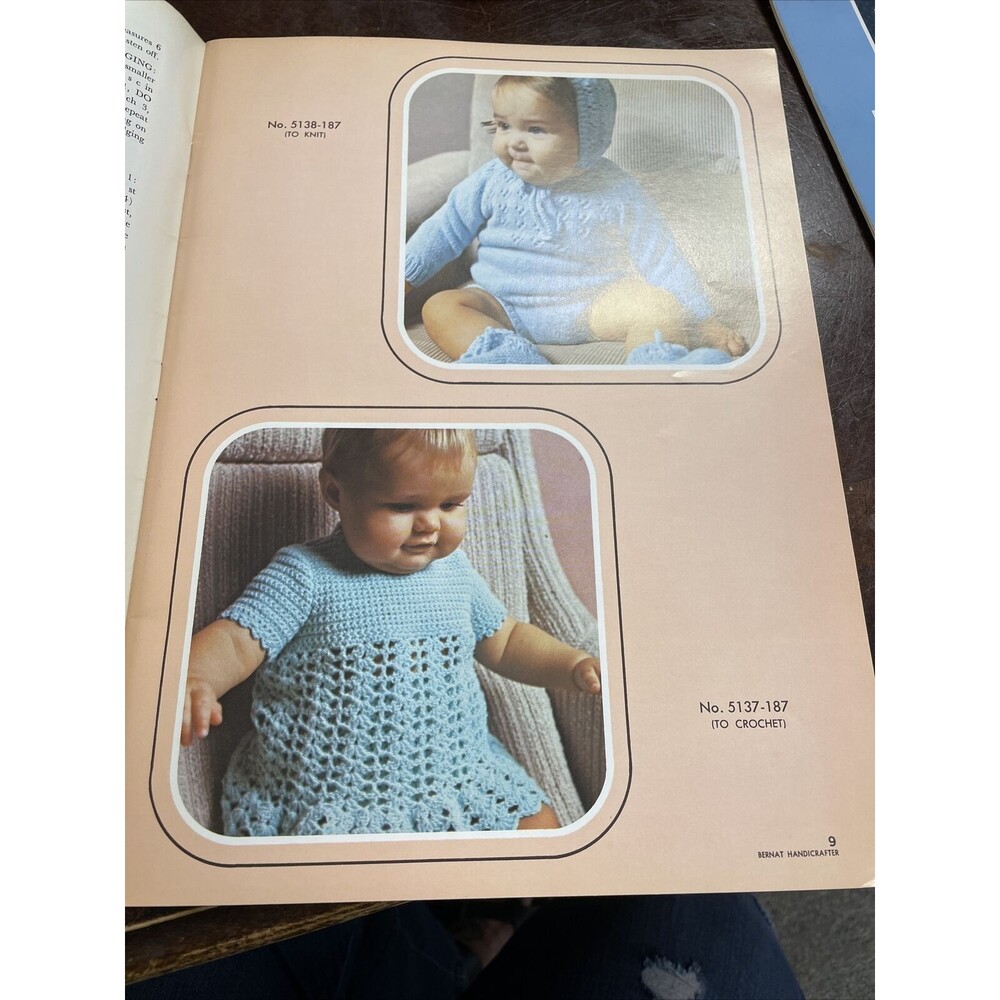 Vintage 1972 The Bernat Baby Album 187 Knitting Crochet Craft Pattern Booklet - Picture 9 of 12